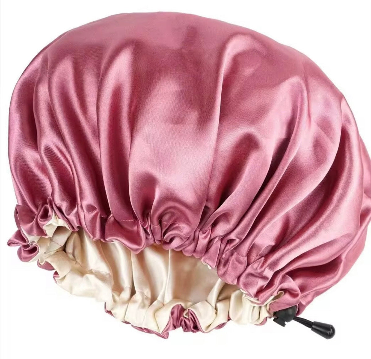 Bonnet en satin rose foncé